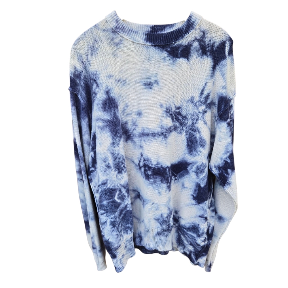 Urban Outfitters Relaxed Large Blue Tiedye Crewneck Sweater Cotton